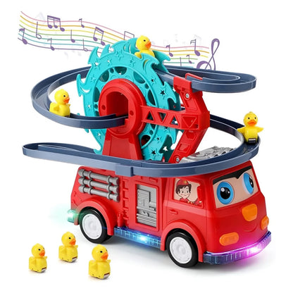 Carro Bombero con pista deslizante sonido y luces