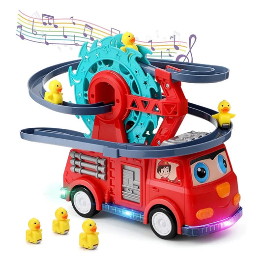 Carro Bombero con pista deslizante sonido y luces